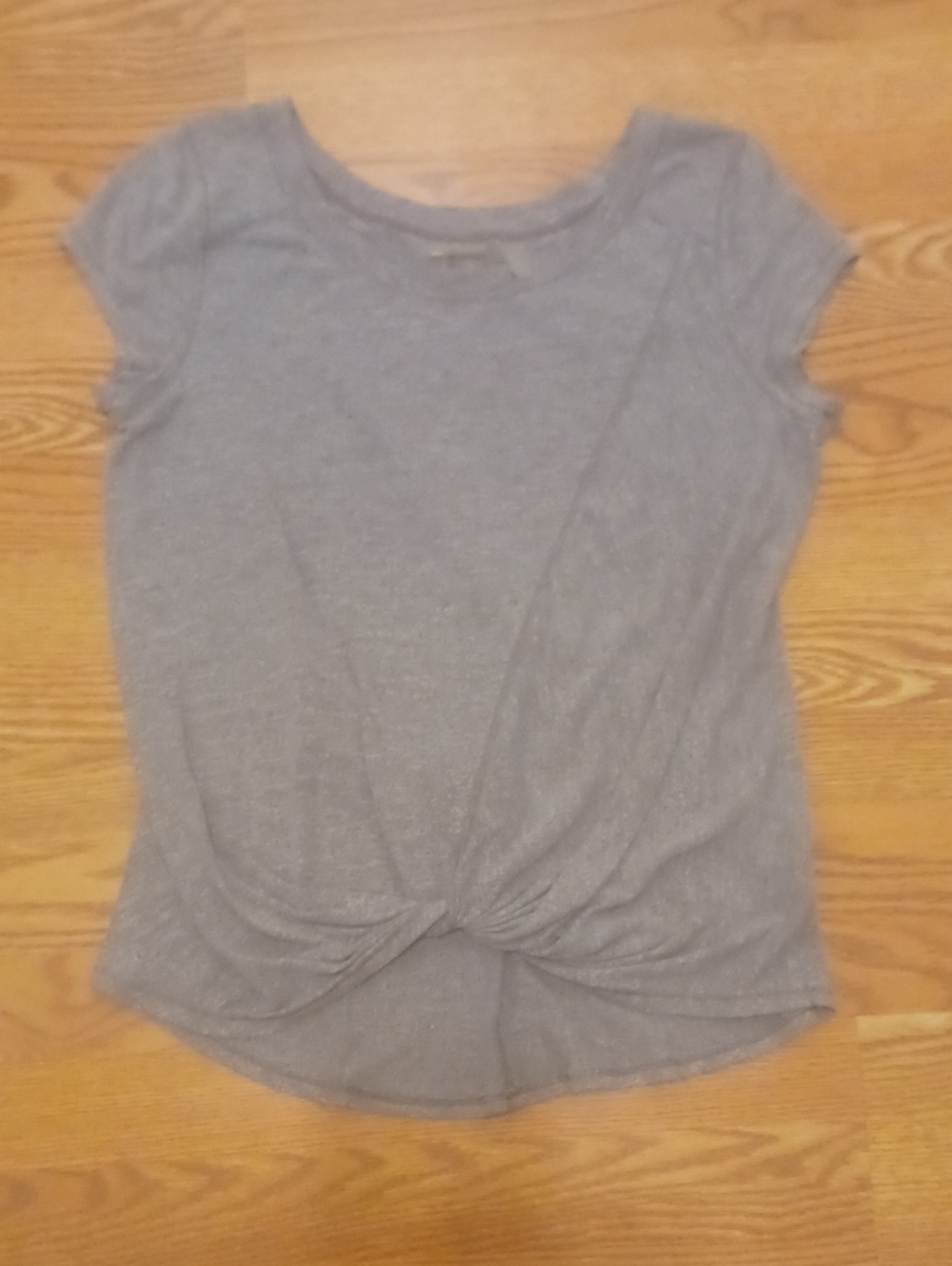 Zella Heather Gray Twist-Front Short Sleeve Tee